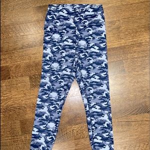 Unworn Blue Camo Leggings - Fabletics PowerHold